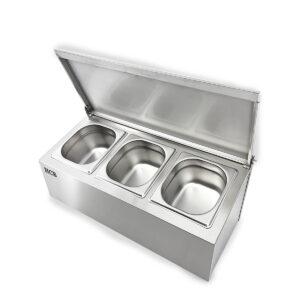 HCB Tray holder - 3 x 1/6 GN - lid - stainless steel