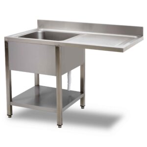 HCB Sink table - single sink left - 120 cm - stainless steel