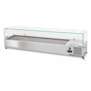 HCB Mounted refrigerated display case - Saladière with glass - 7 x 1/3 GN - 160 cm - stainless steel