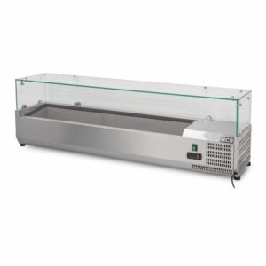 HCB Mounted refrigerated display case - Saladière with glass - 6 x 1/4 GN - 140 cm - stainless steel