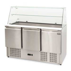 HCB Basic-line Saladette refrigerated workbench - 3 doors - 137 cm - 230V - stainless steel