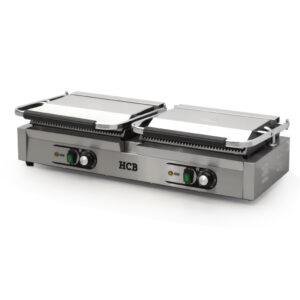 HCB Paninigrill - ribbed - double - 2 x 230V - stainless steel
