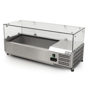 HCB Mounted refrigerated display case - Saladière with glass - 2 x 1/3 and 1 x 1/2 GN - 100 cm - stainless steel