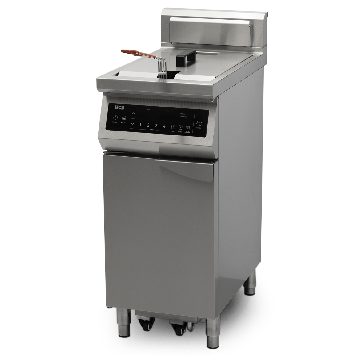 HCB Induction deep fryer - grease filter system - 20 liters - 400V - stainless steel