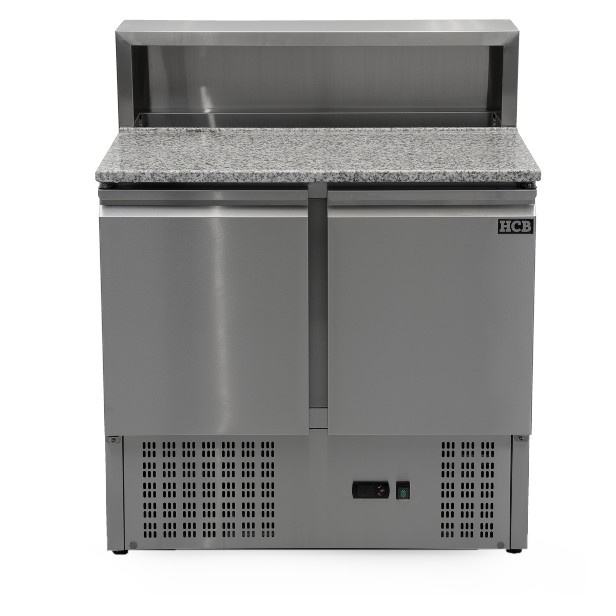 HCB Pizza workbench - folding doors - 90 cm - 390 liters - 230V - stainless steel