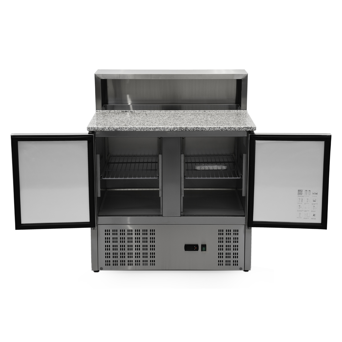 HCB Pizza workbench - folding doors - 90 cm - 390 liters - 230V - stainless steel