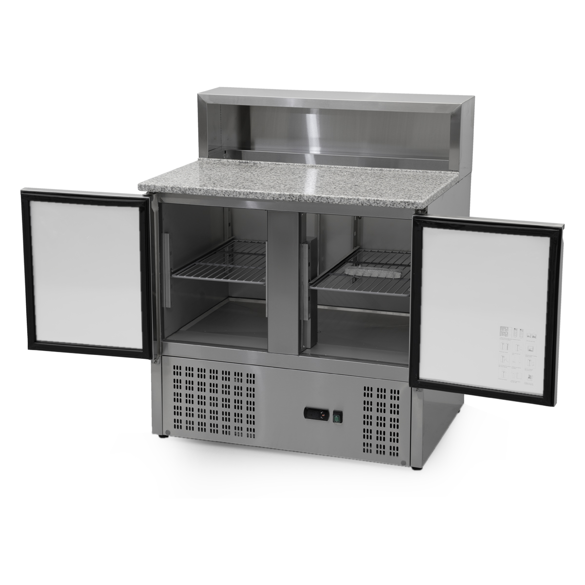 HCB Pizza workbench - folding doors - 90 cm - 390 liters - 230V - stainless steel
