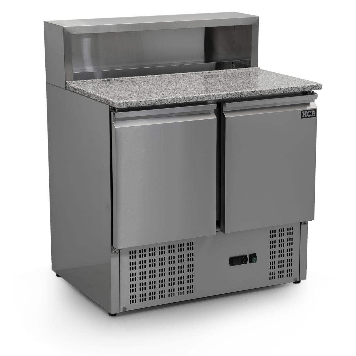HCB Pizza workbench - folding doors - 90 cm - 390 liters - 230V - stainless steel