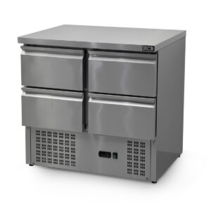 HCB Basic-line Refrigerated Workbench - 4 drawers - 90 cm - 230V - stainless steel