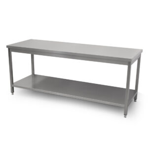 HCB Basic-line Work Table - with undershelf - 200 x 70 x 85 cm - stainless steel