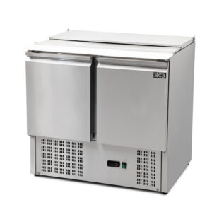 HCB Basic-line Saladette refrigerated workbench - 2 doors - 90 cm - 230V - stainless steel