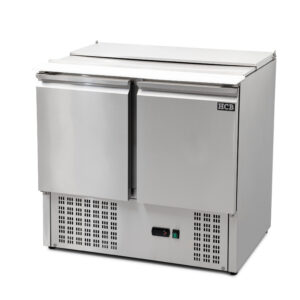 HCB Basic-line Saladette refrigerated workbench - 2 doors - 90 cm - 230V - stainless steel