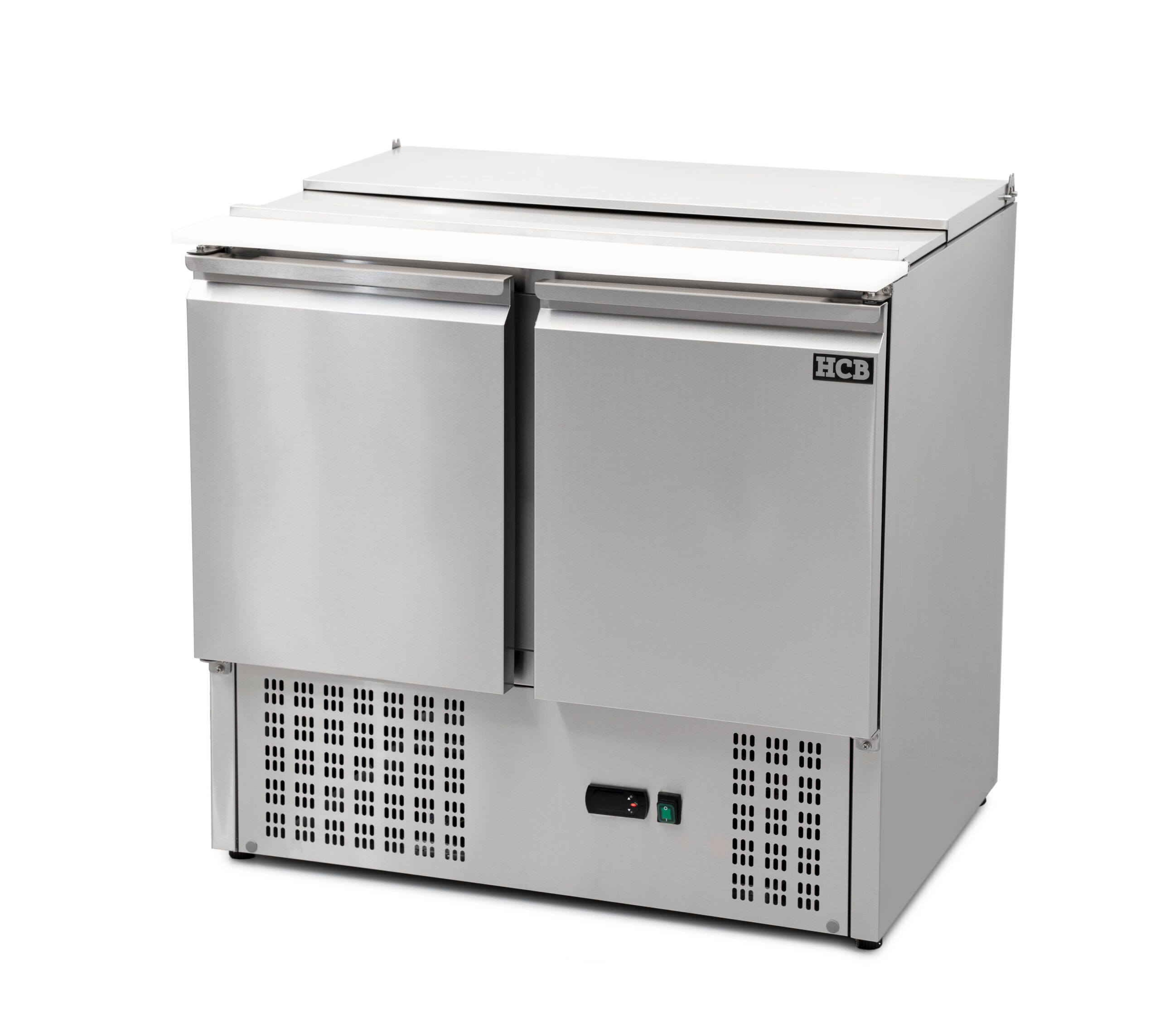 HCB Basic-line Saladette refrigerated workbench - 2 doors - 90 cm - 230V - stainless steel