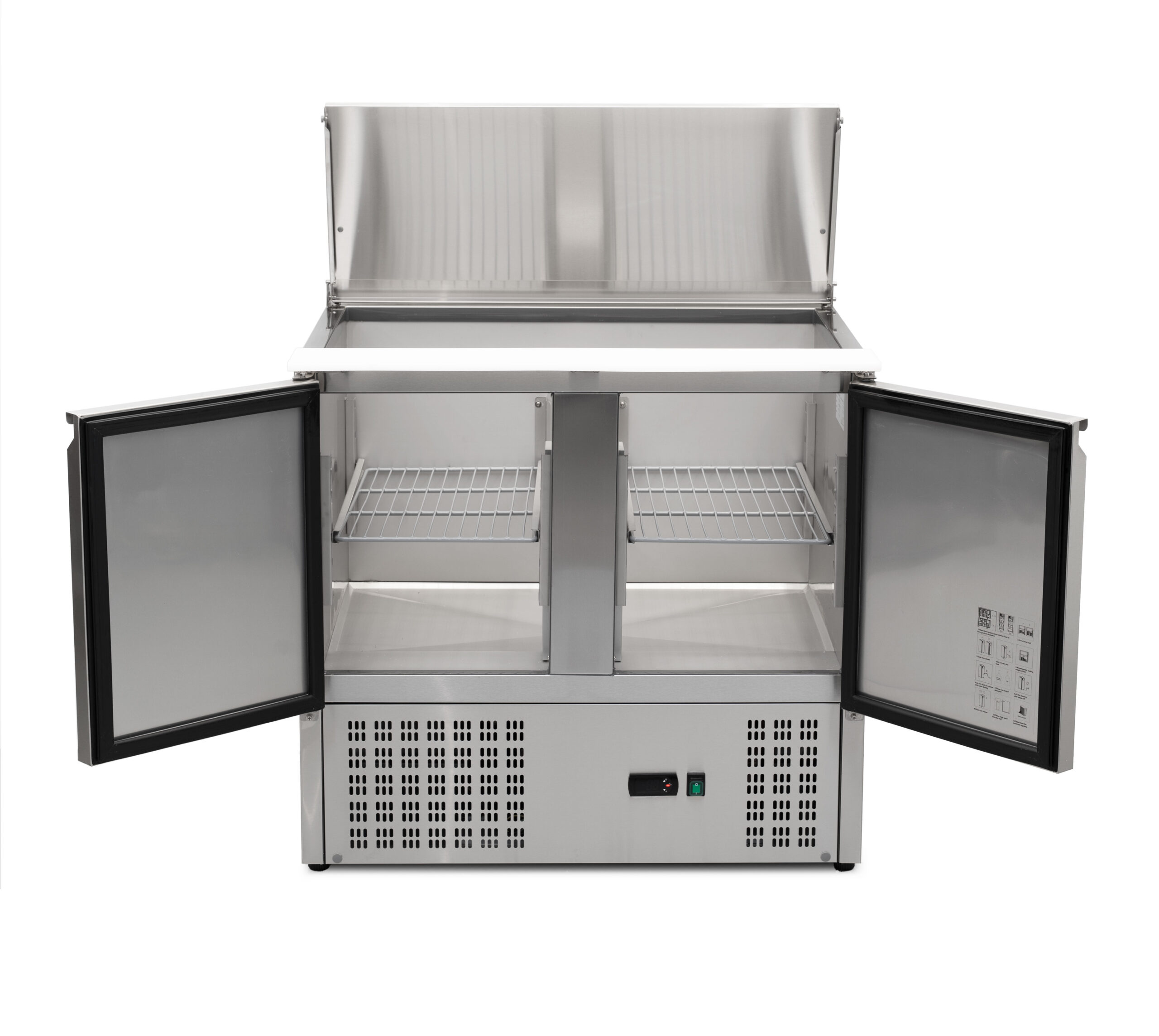 HCB Basic-line Saladette refrigerated workbench - 2 doors - 90 cm - 230V - stainless steel - Image 4