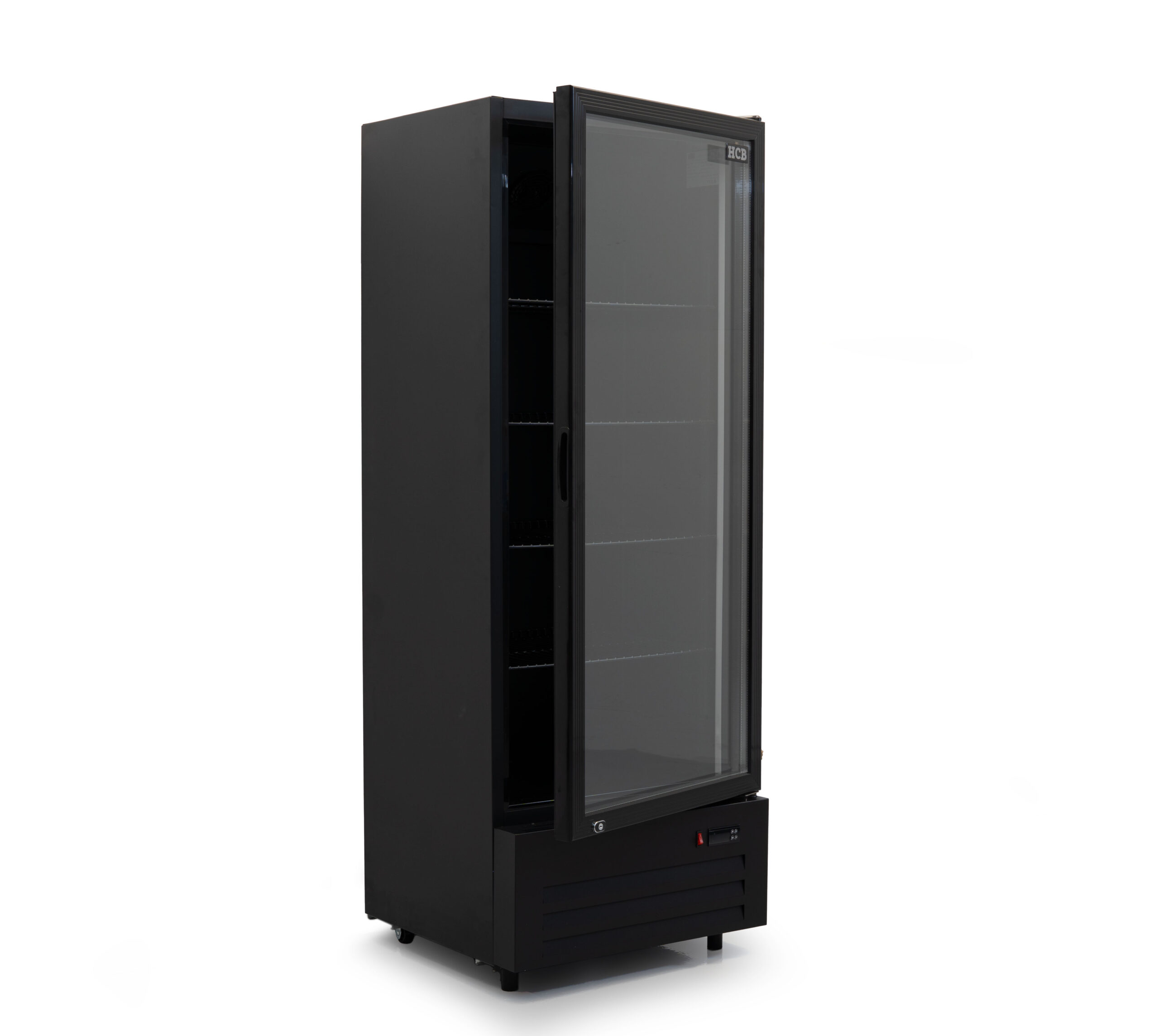 HCB Glass-Door Refrigerator - 289 liters - black - 230V