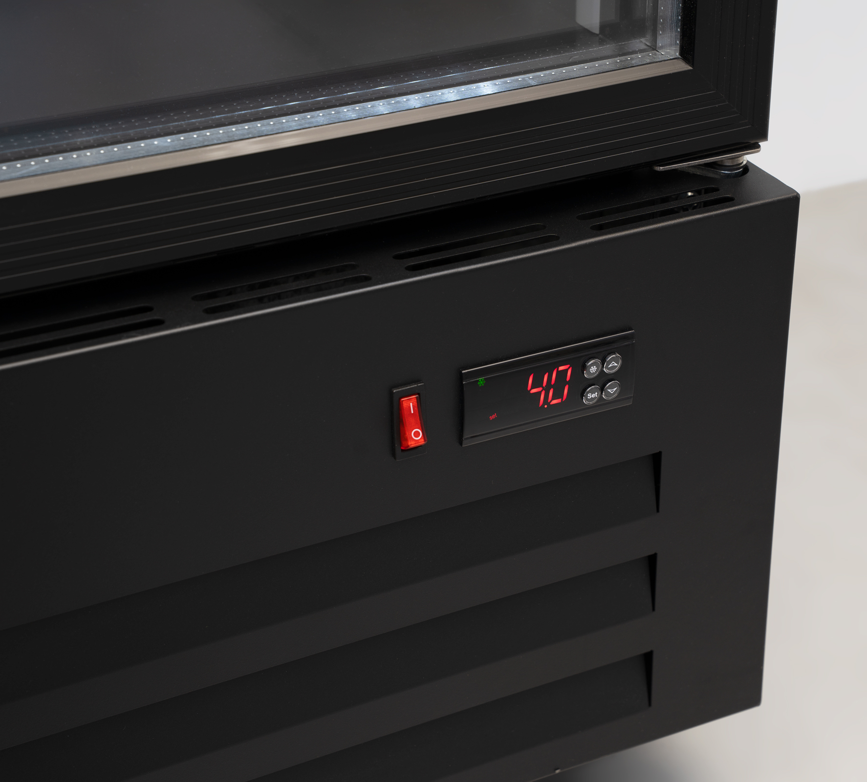 HCB Glass-Door Refrigerator - 289 liters - black - 230V