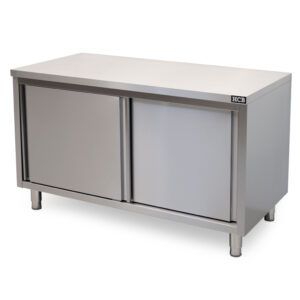 HCB Pro-line Work cabinet - sliding doors - 140 cm - stainless steel