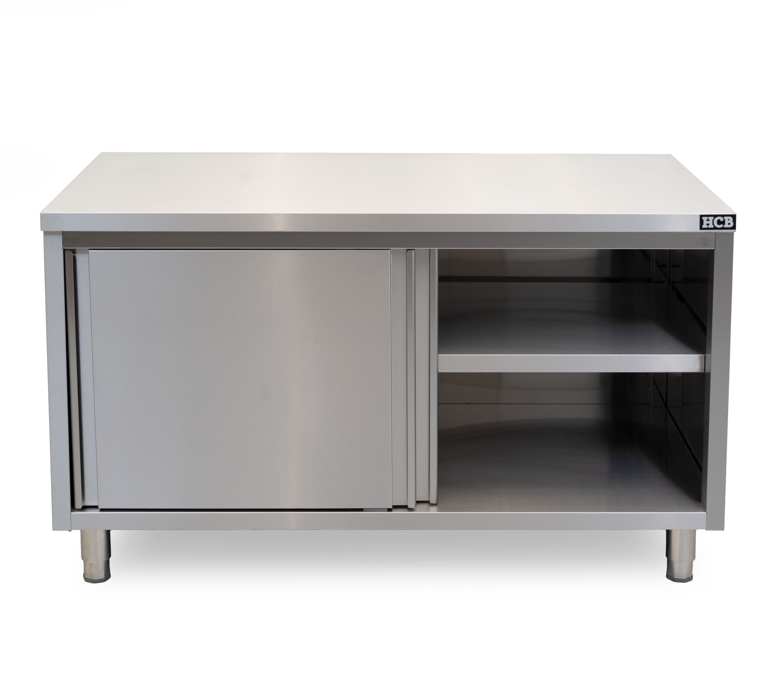 HCB Pro-line Work cabinet - sliding doors - 140 cm - stainless steel