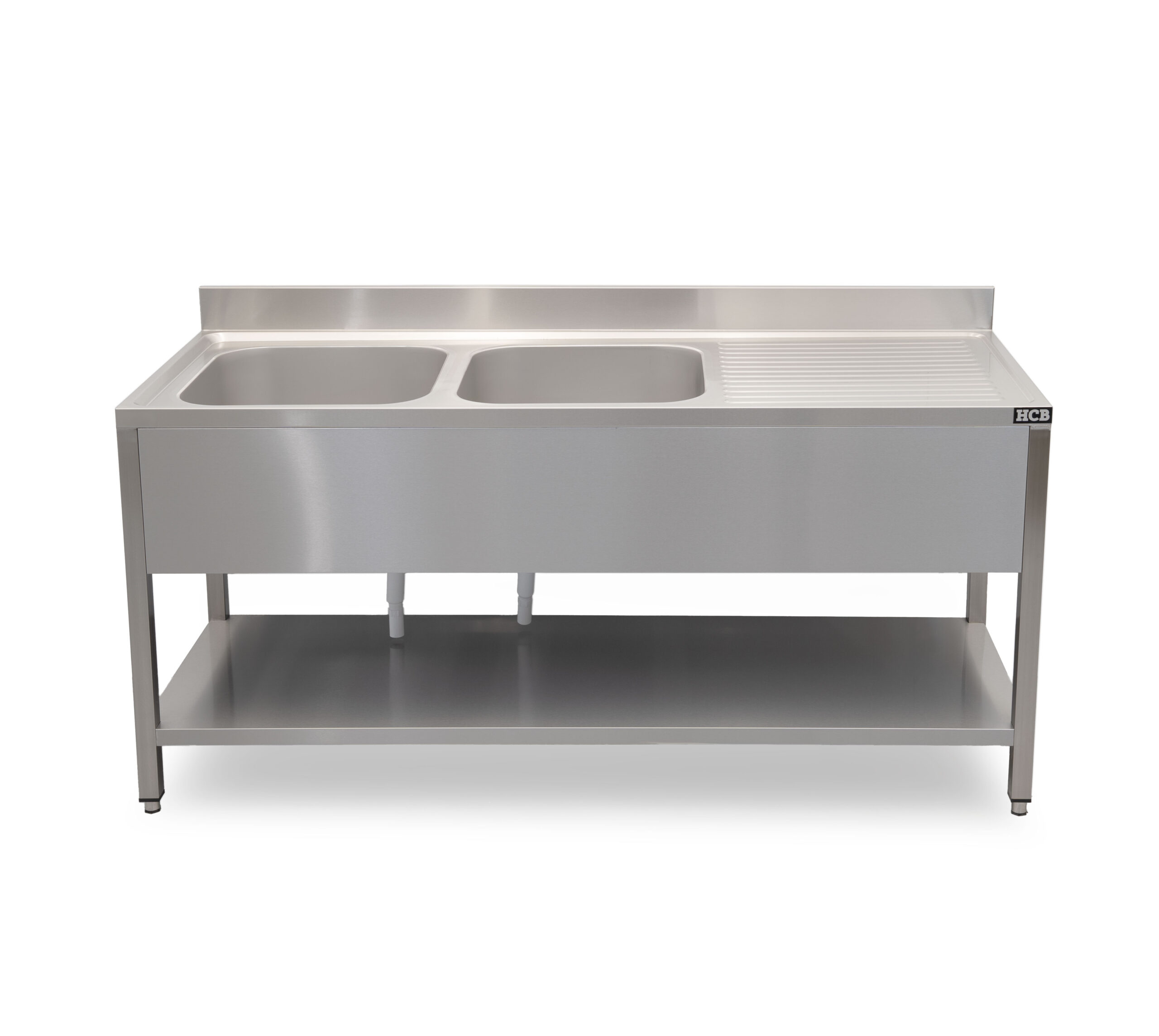 HCB Sink table - double sinks left - 180 cm - stainless steel