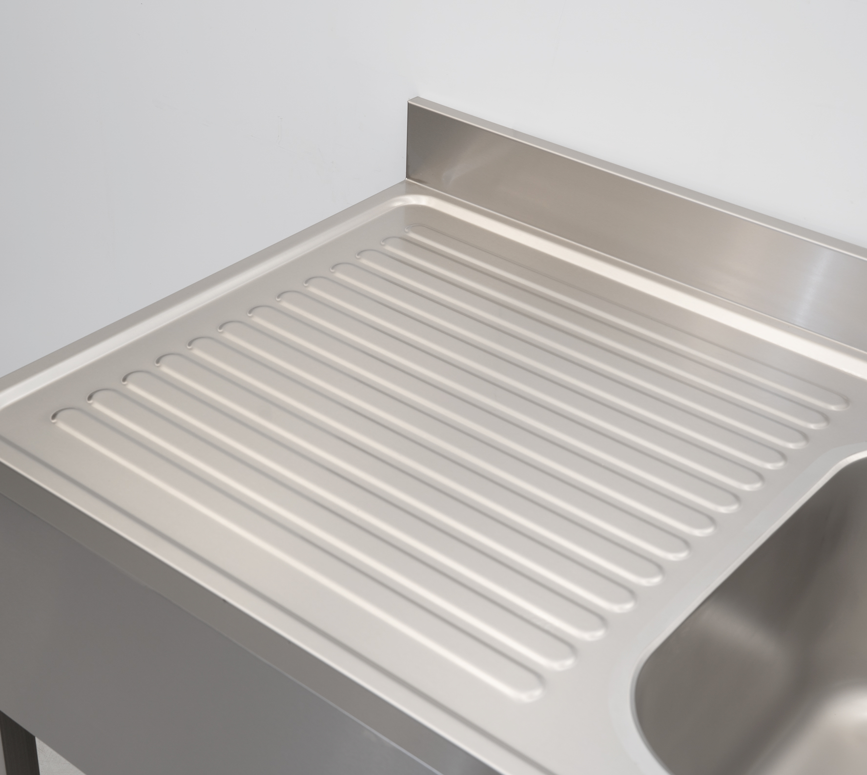 HCB Sink table - double sinks left - 180 cm - stainless steel