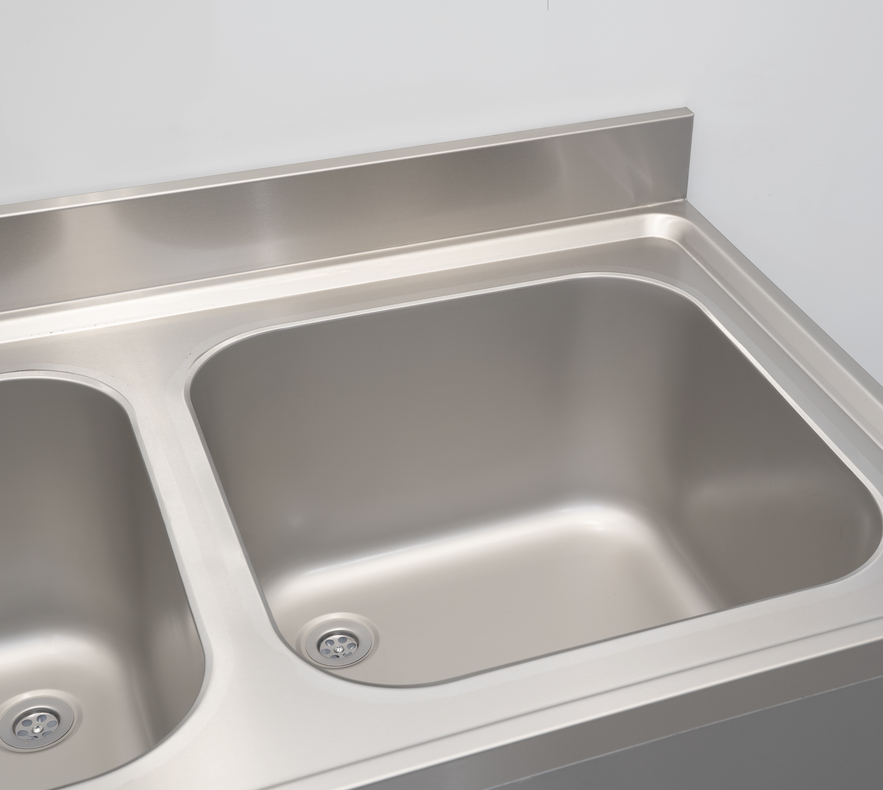 HCB Sink table - double sinks left - 180 cm - stainless steel