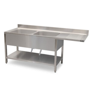 HCB Sink table - double sinks left - 200 cm - stainless steel