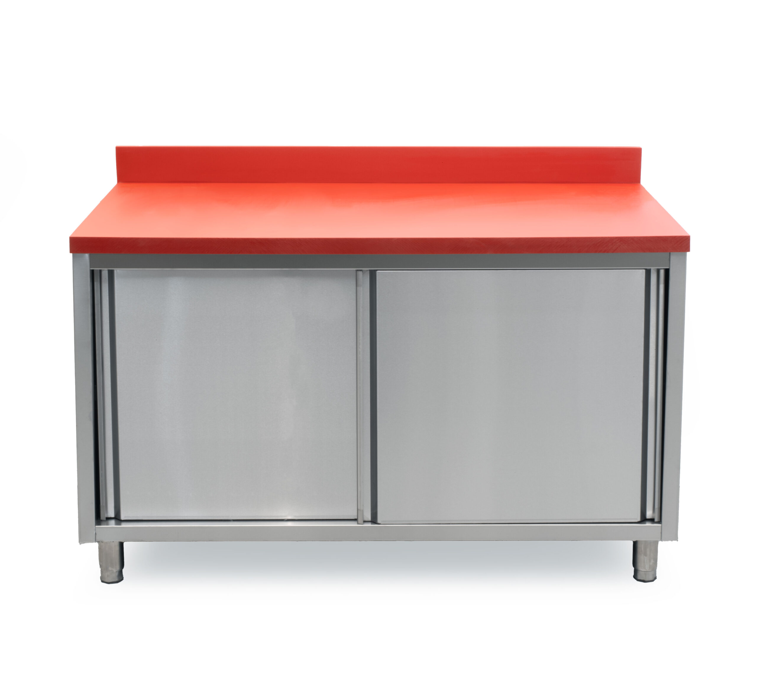 HCB Work cabinet - cutting table - sliding doors - 140 cm - stainless steel - Polyethylene