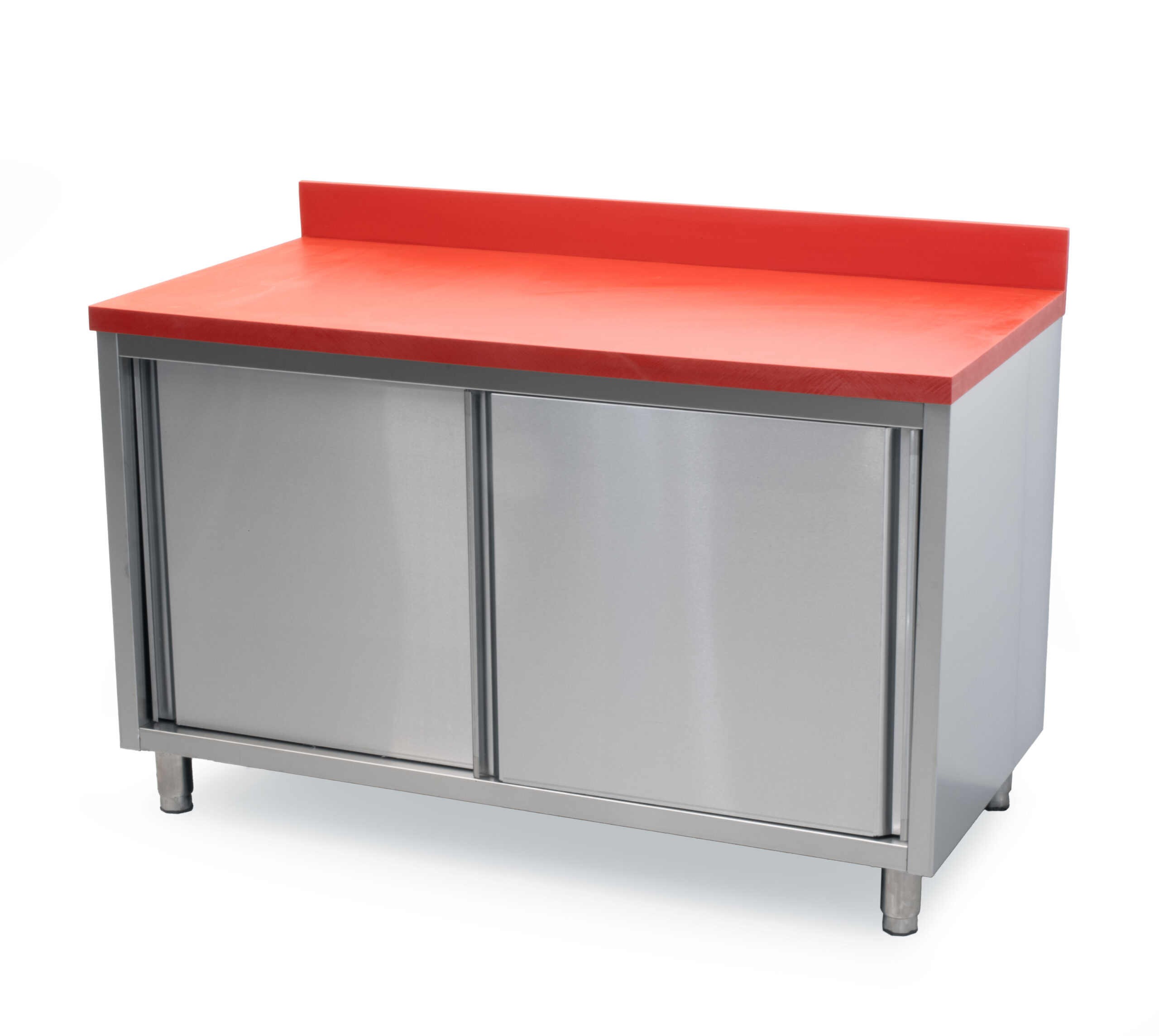 HCB Work cabinet - cutting table - sliding doors - 140 cm - stainless steel - Polyethylene