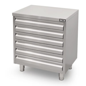 HCB Work cabinet - 6 drawers - 70 cm - stainless steel