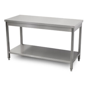 HCB Basic-line Work Table - with undershelf - 140 x 60 x 85 cm - stainless steel
