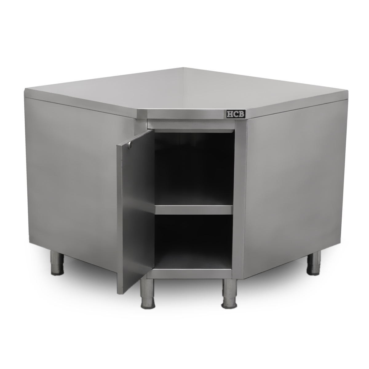 HCB Pro-line Work cabinet - corner cabinet - hinged door - stainless steel