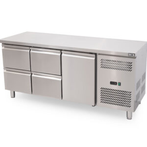 HCB Basic-line Refrigerated Workbench - 4 drawers - 1 door - 179.5 cm - 230V - stainless steel