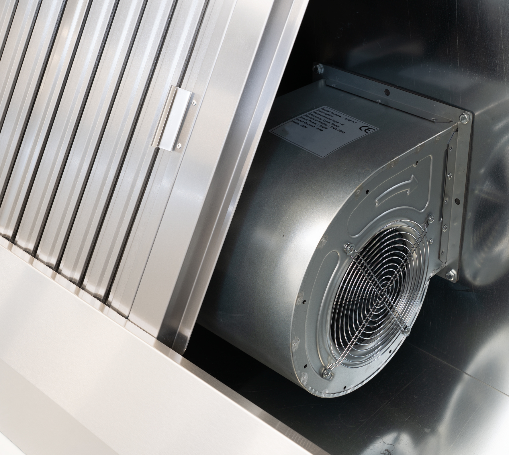 HCB Extractor - box model - with motor - 250 cm - 230V - stainless steel