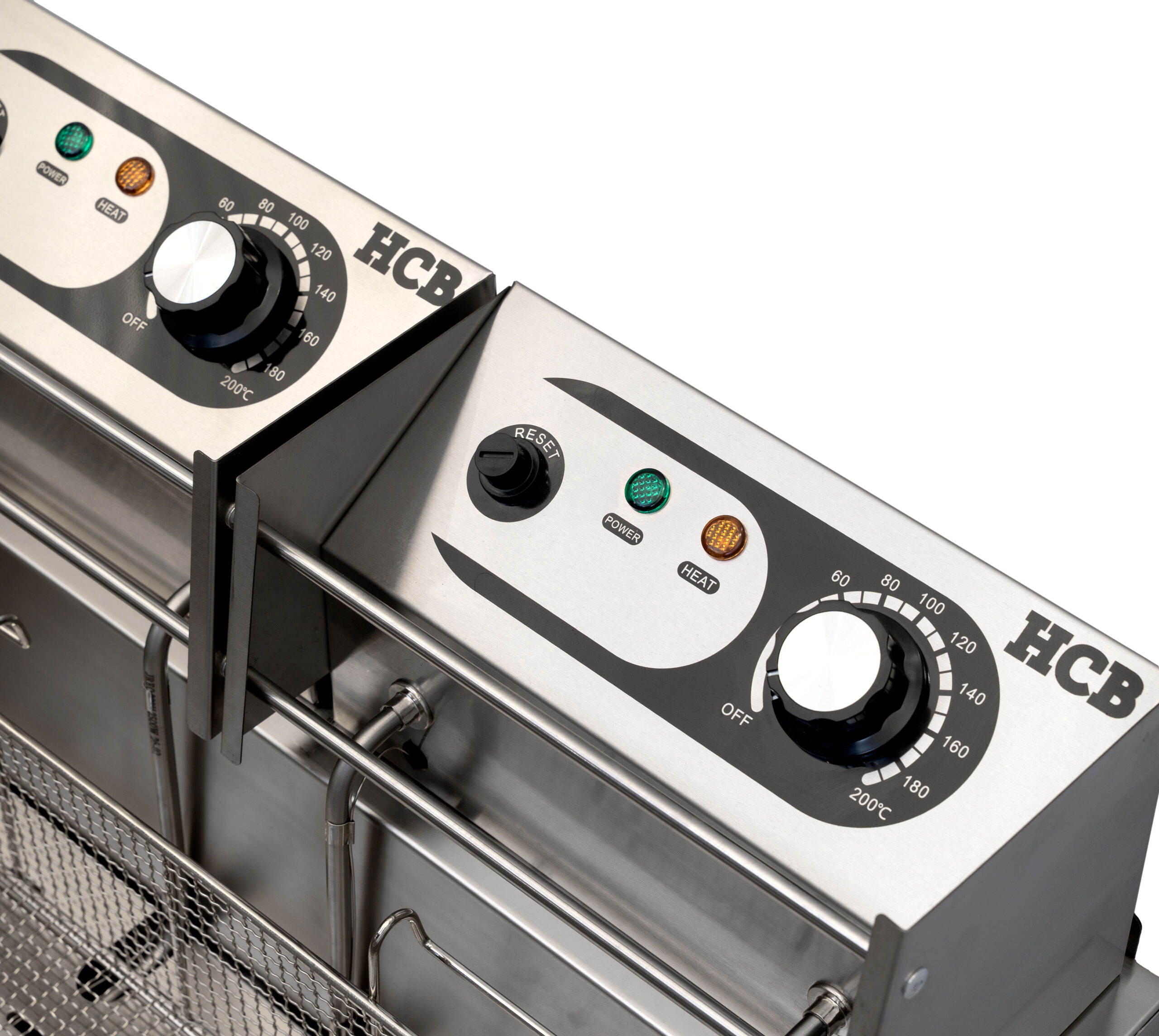 HCB Oliebollen Fryer - 14 liters - drain valve - 2 x 230V - stainless steel