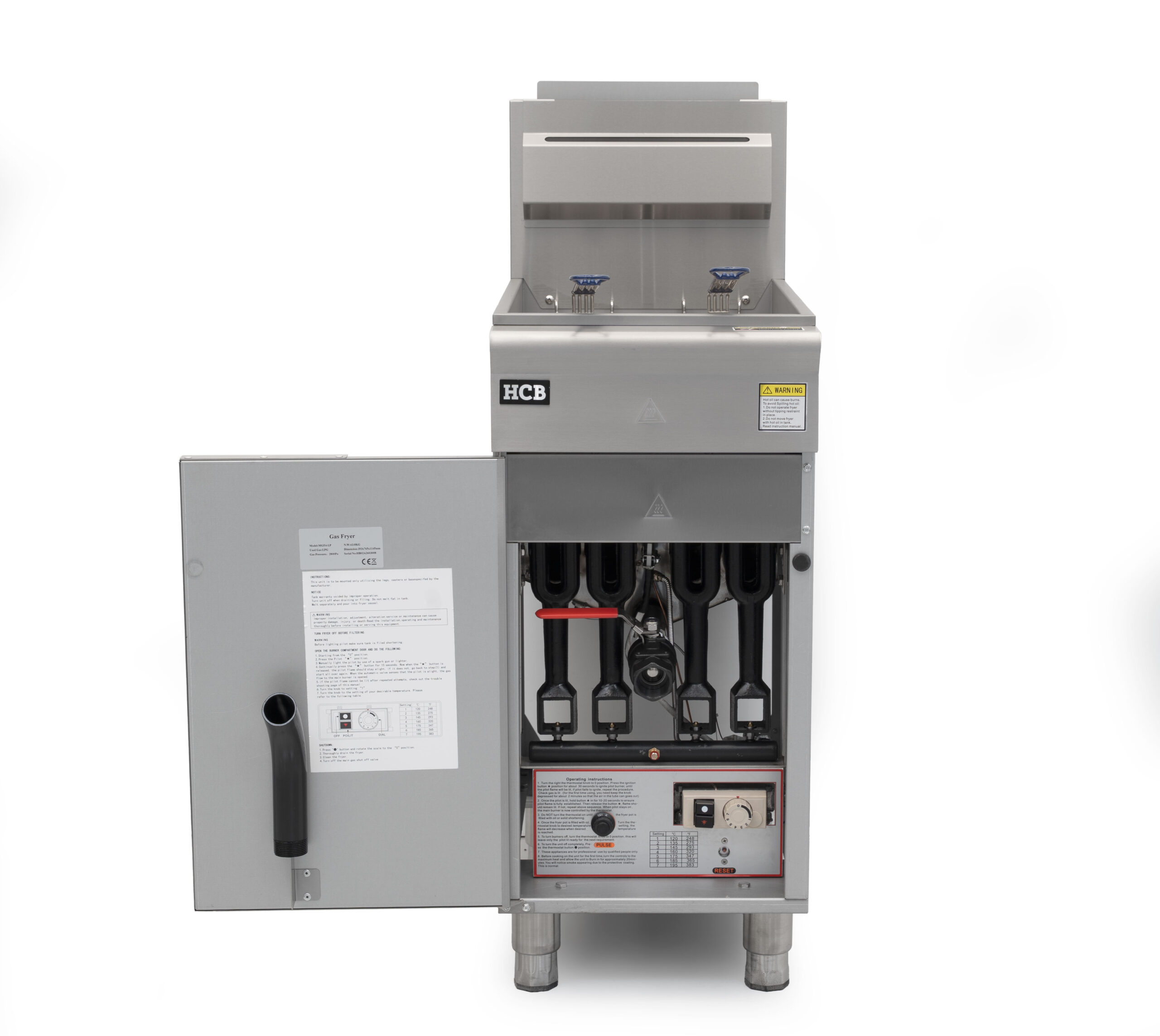 HCB Deep Fryer - 23 liters - 4 burners - 35.2 kW - natural gas - stainless steel