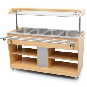 HCB Mobile Hot Food Display Unit - 4 x 1/1 GN - bain-marie - 149 cm - 230V