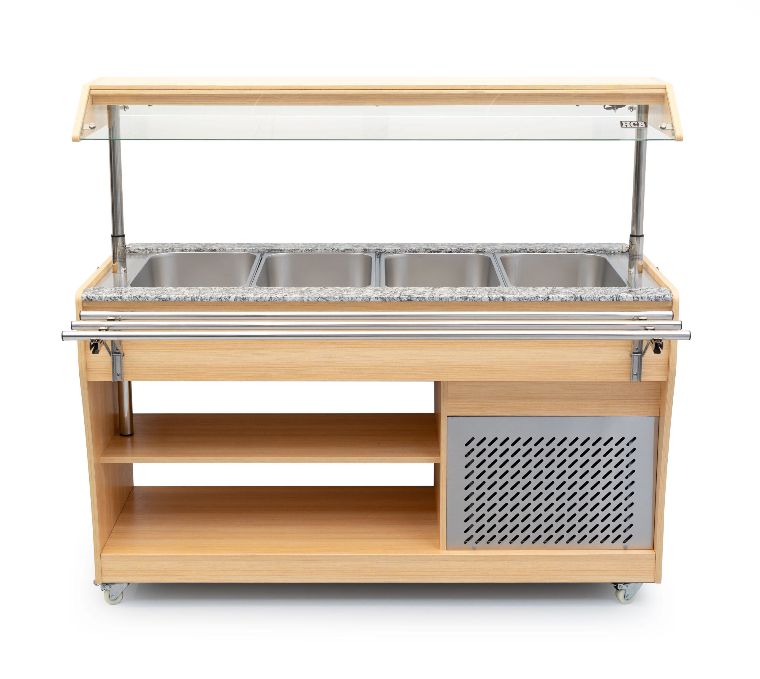 HCB Mobile Chilled Buffet - 4 x 1/1 GN - buffet display - 149 cm - 230V