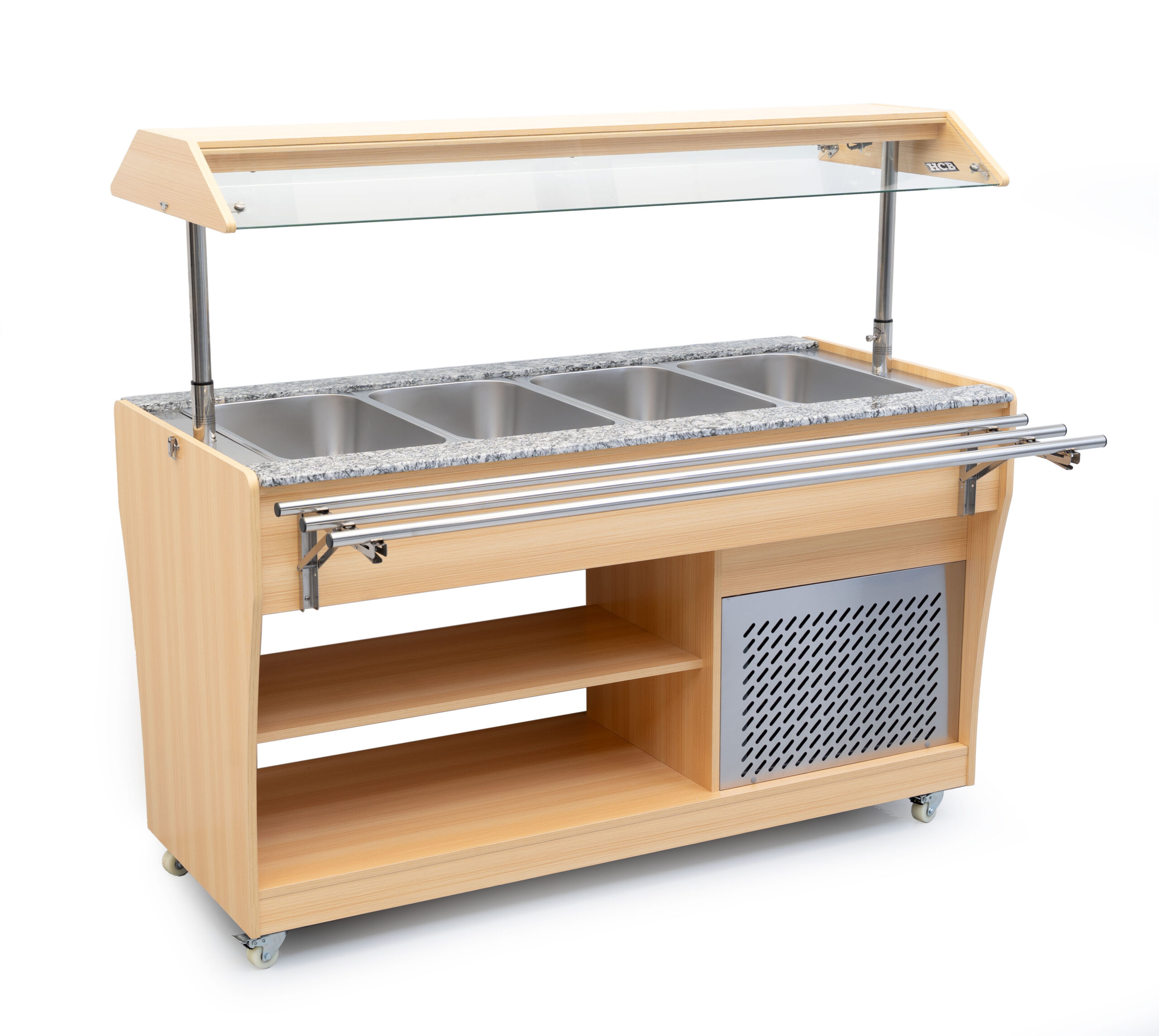 HCB Mobile Chilled Buffet - 4 x 1/1 GN - buffet display - 149 cm - 230V