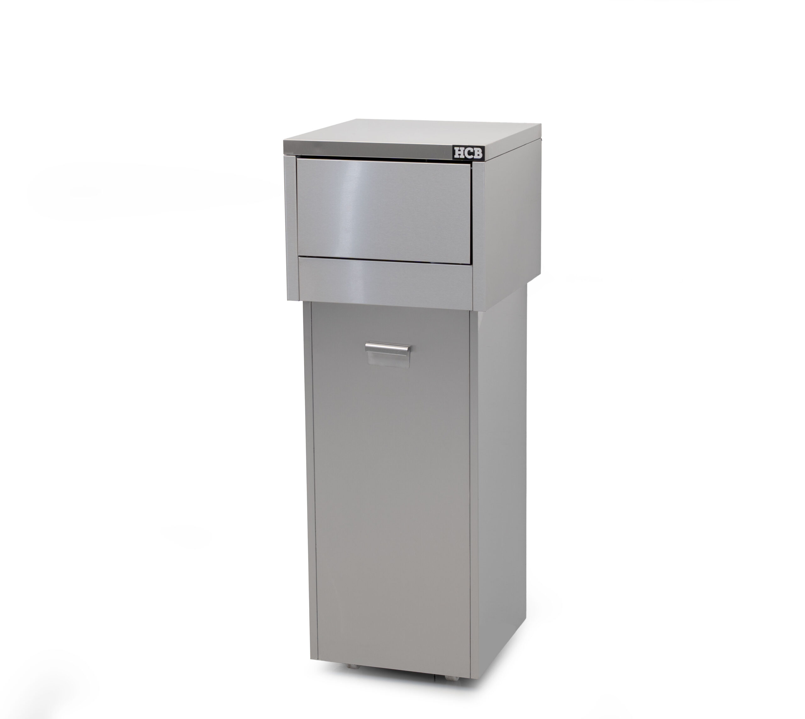 HCB Trash can - mobile - 130 liters - stainless steel