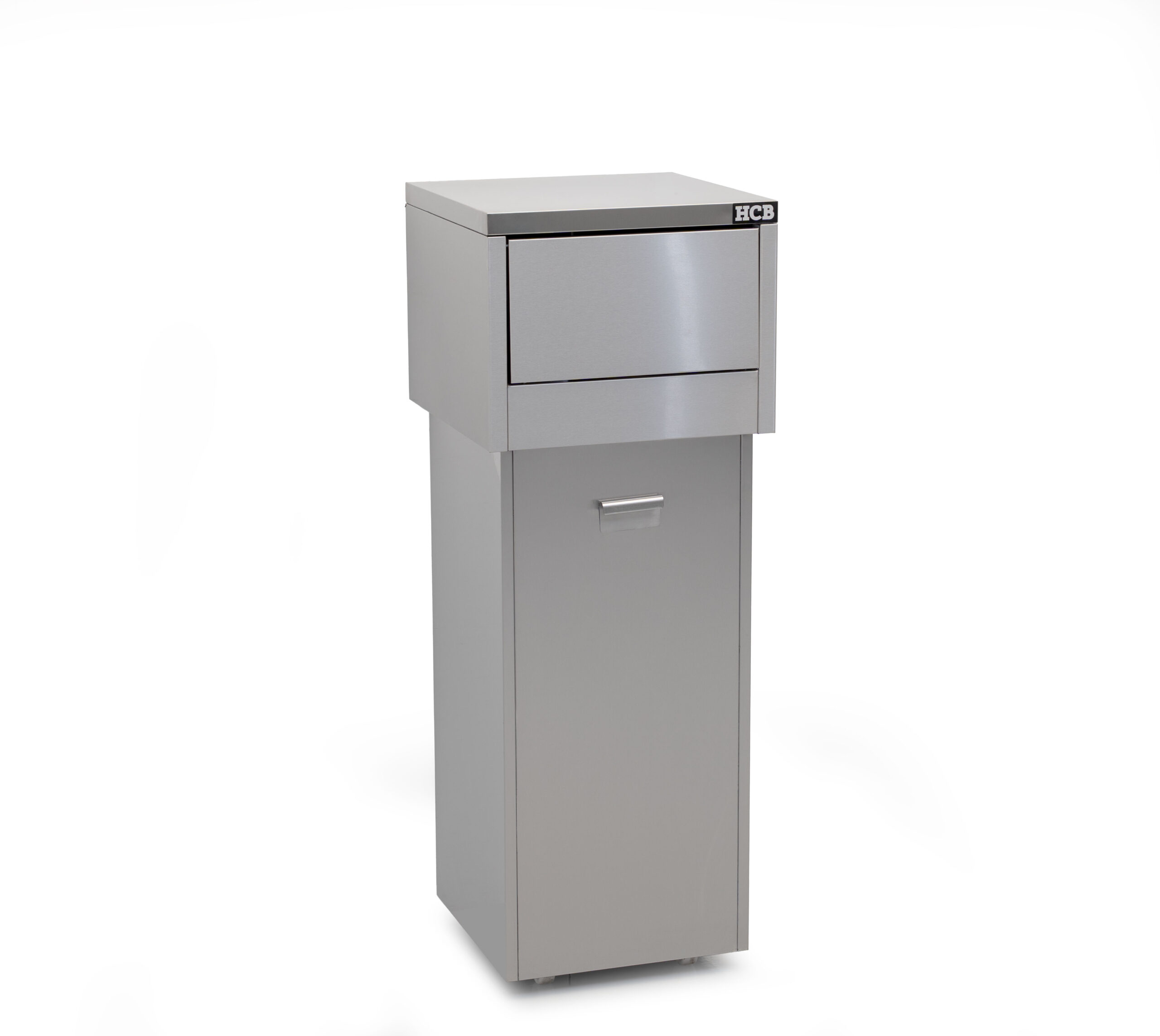 HCB Trash can - mobile - 130 liters - stainless steel