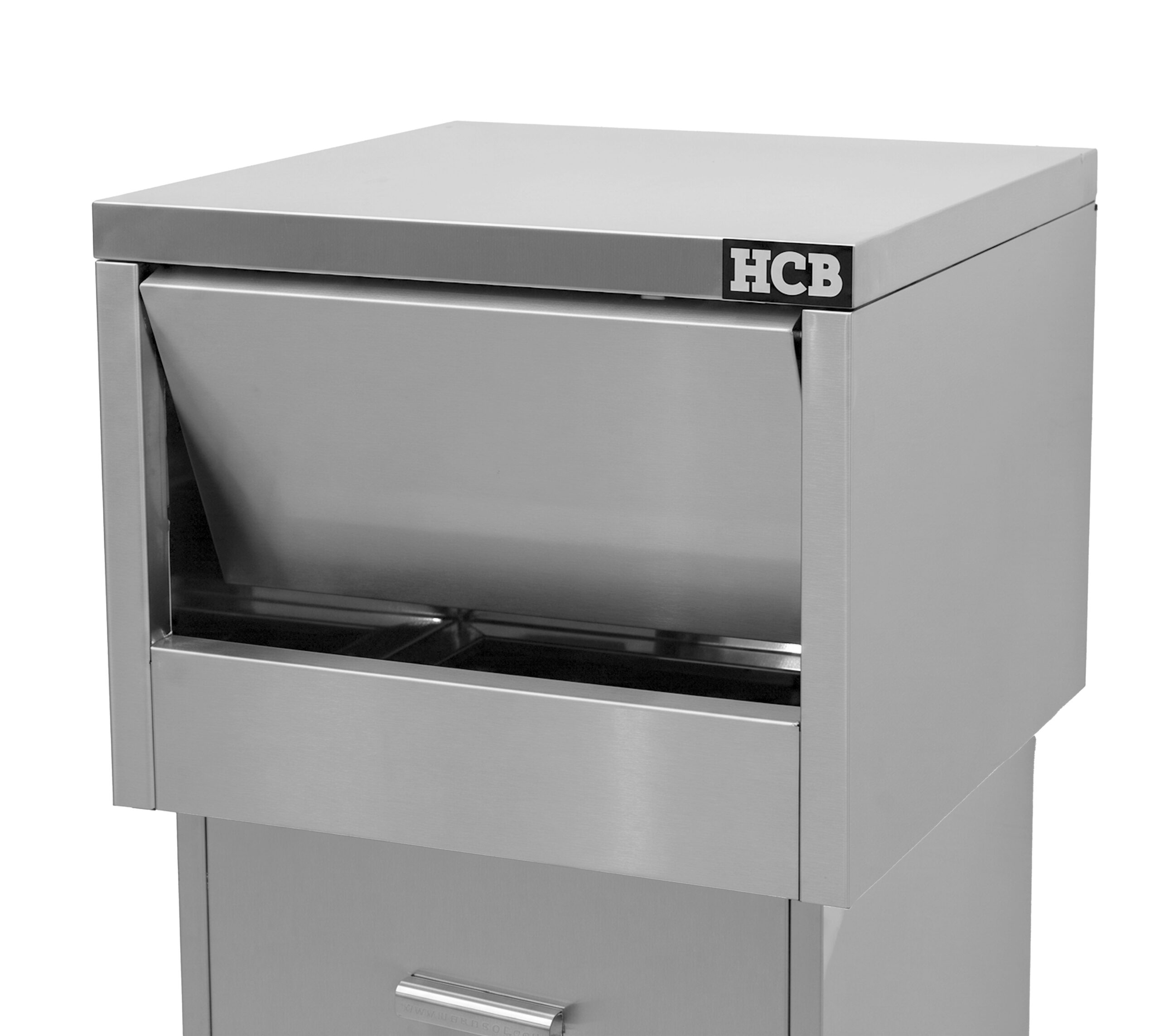 HCB Trash can - mobile - 130 liters - stainless steel