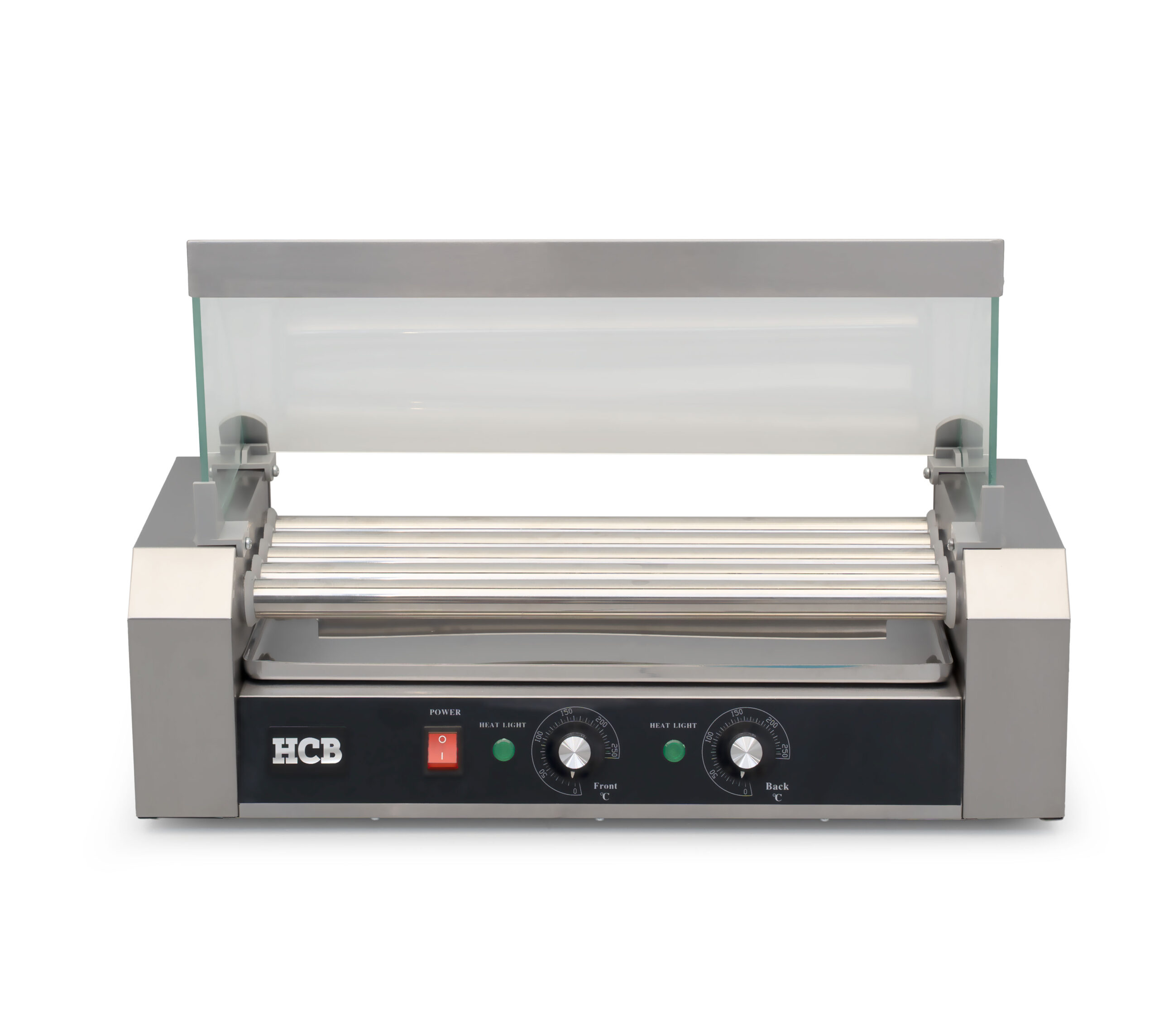 HCB Sausage Grill - Hot Dog Roller - 5 Rolls - Stainless Steel - 230V