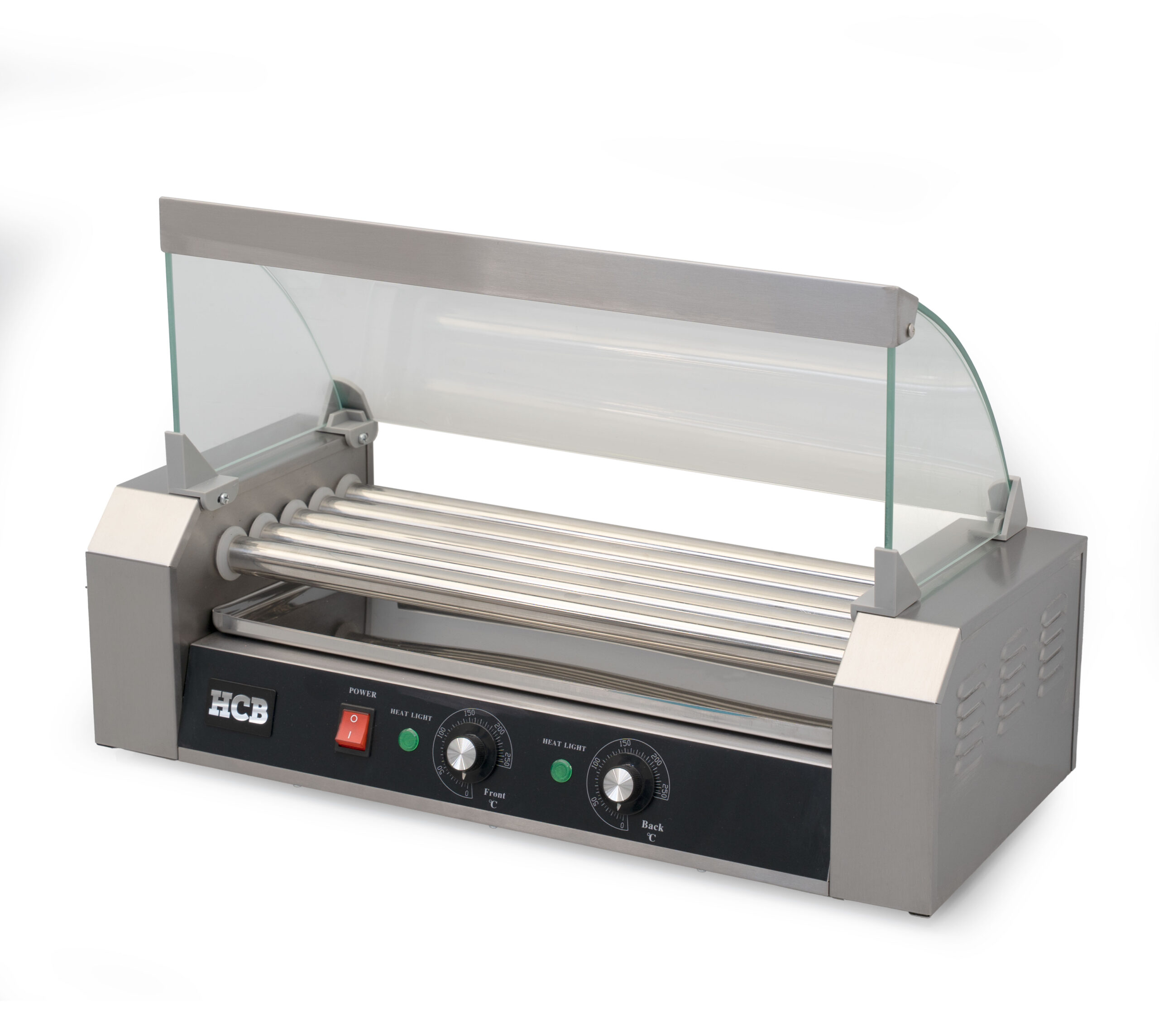 HCB Sausage Grill - Hot Dog Roller - 5 Rolls - Stainless Steel - 230V