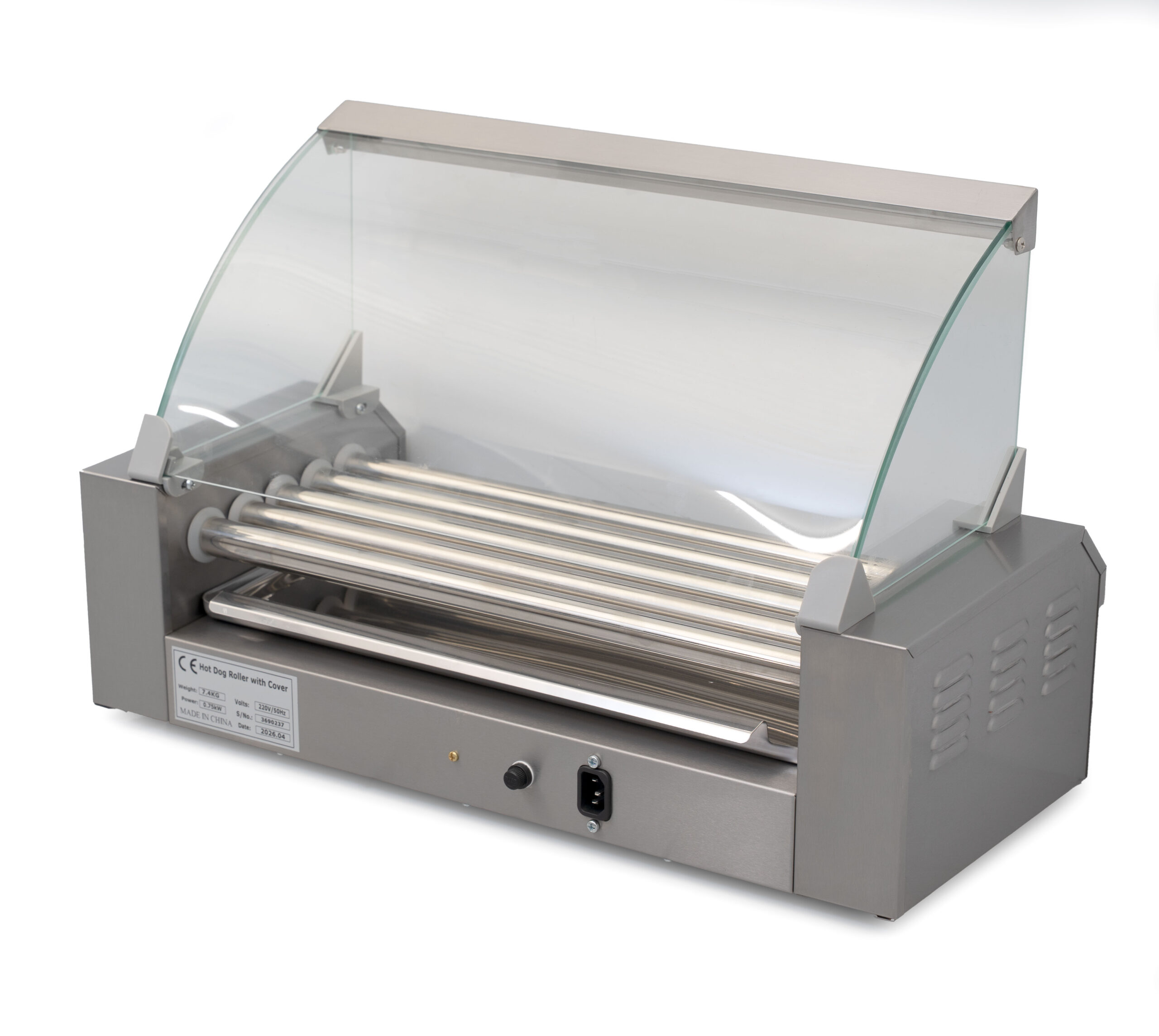 HCB Sausage Grill - Hot Dog Roller - 5 Rolls - Stainless Steel - 230V