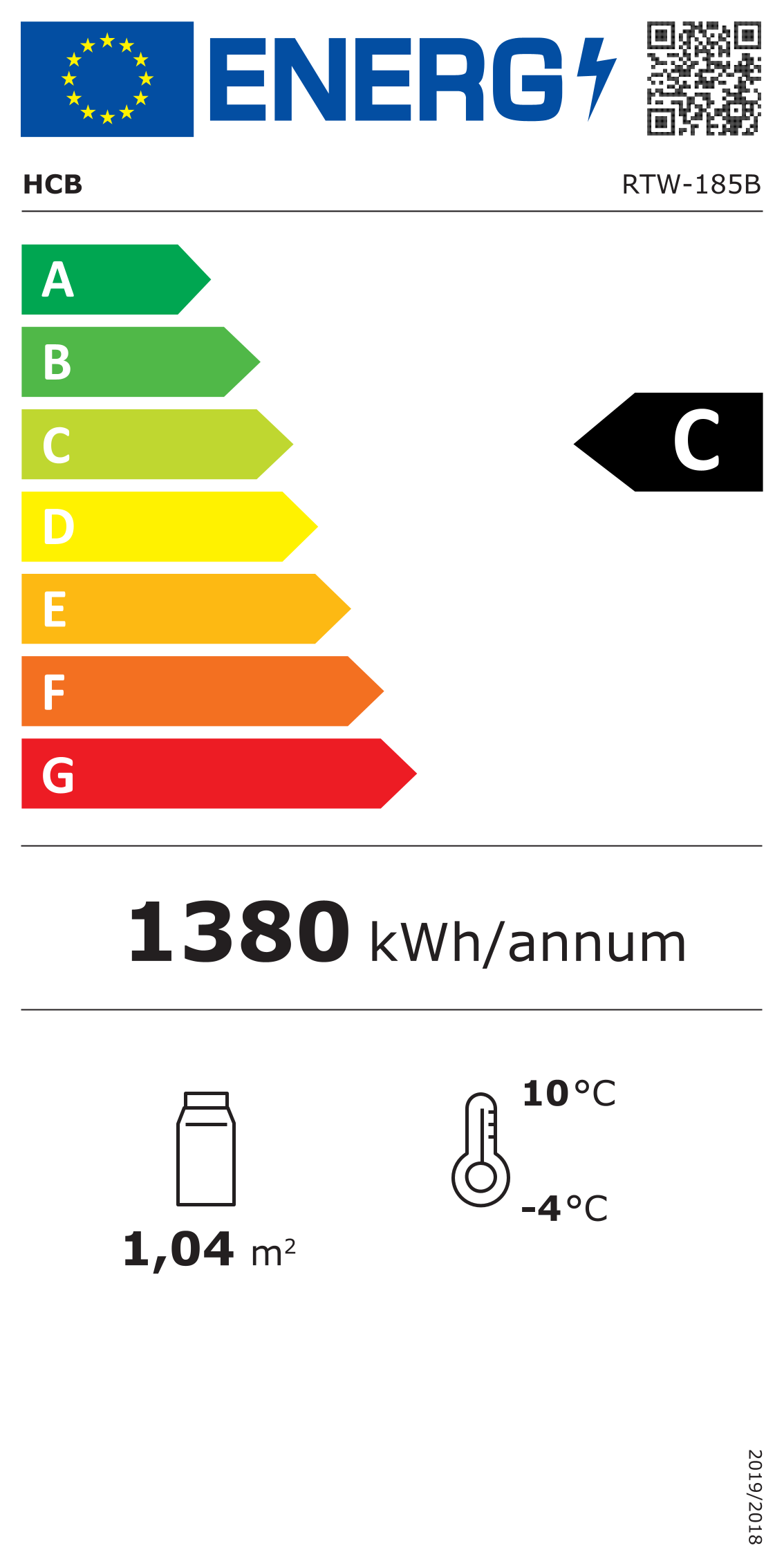 HCB Top mounted refrigerated display case - 94,5 cm - 185 liters - 230V