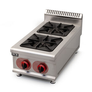 HCB Portable Stove - 2 burners - 14.6 kW - 40 cm - propane - stainless steel