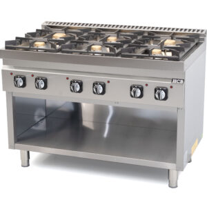 HCB Stove - 70S - 6 burners - 44 kW - 120 cm - natural gas - stainless steel