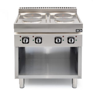 HCB Electric Stove - 70S - 4 burners - 10.4 kW - 80 cm - 400V - Stainless Steel
