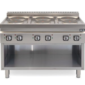 HCB Electric Stove - 70S - 6 burners - 15.6 kW - 120 cm - 400V - Stainless Steel